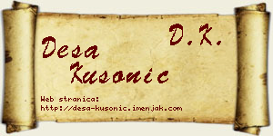 Desa Kusonić vizit kartica